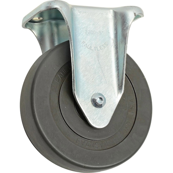 Cwih 5 Hard Rubber Wheel, Medium Duty Rigid Plate Caster, 290 Lb. Capacity 7727-5 - main